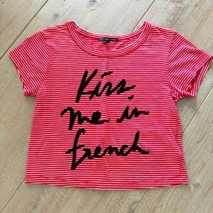 Anthropologie Truly Madly Deeply Kiss Me In French Tee Sz M
